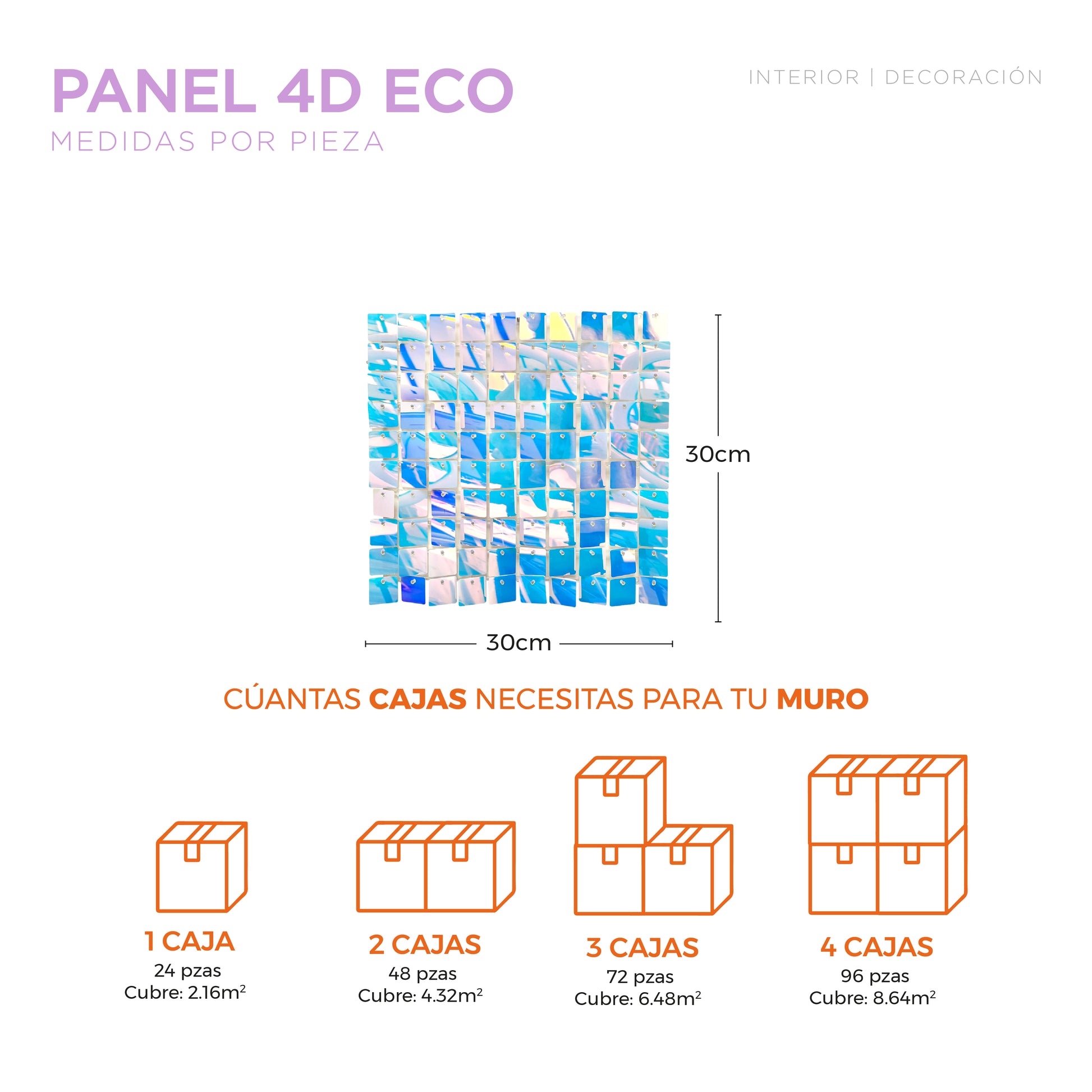 Panel 4D ECO Clásico / 24pzas / 30*30cm