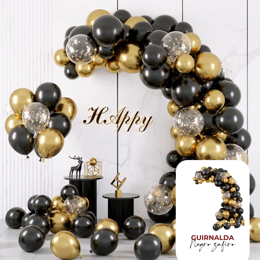 Zafiro Negro - Guirnalda decorativa de globos - BolaBola®
