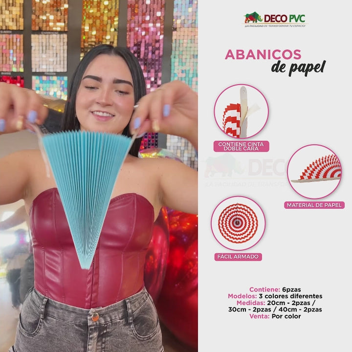 Colgantes - Abanicos de papel / 6pzas