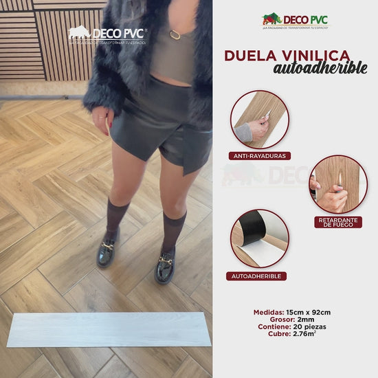 Duela Vinilica Autoadherible / 20pzas / 15*92cm