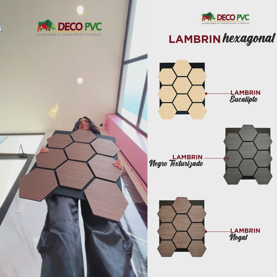 Lambrin Acústico Hexagonal / 2pzas / 62*76cm