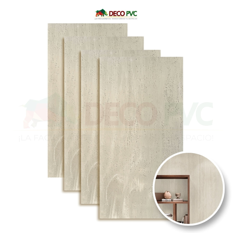Panel de Piedra Flexible / 4pzas / 120*60cmPF002 Travertino Gris